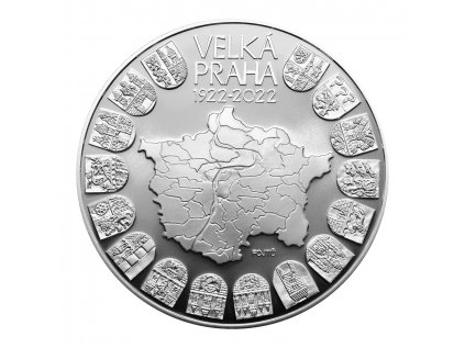 Strieborná minca 10000 Kč 2022 Založení Velké Prahy Standard