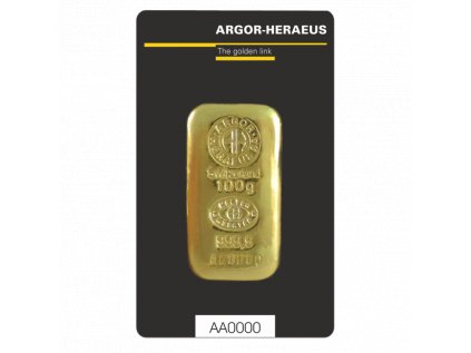 100g investiční zlatý slitek Argor Heraeus SA | Litý slitek
