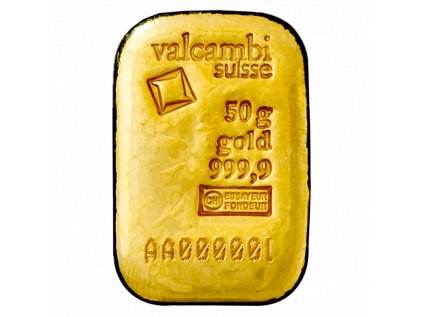 50g investičná zlatá tehlička Valcambi | Litý slitek