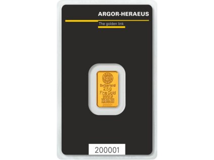 2.5g investičná zlatá tehlička Argor Heraeus SA