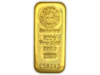 500g investičná zlatá tehlička Argor Heraeus SA