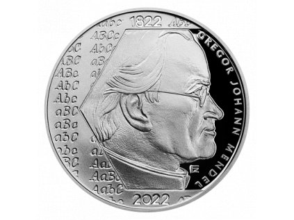 Strieborná minca 200 Kč k 200. výročí narození Gregora Johanna Mendela 2022 Proof