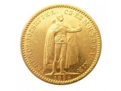 Zlatá minca Dvacetikoruna Františka Josefa I. Uherská ražba 1904