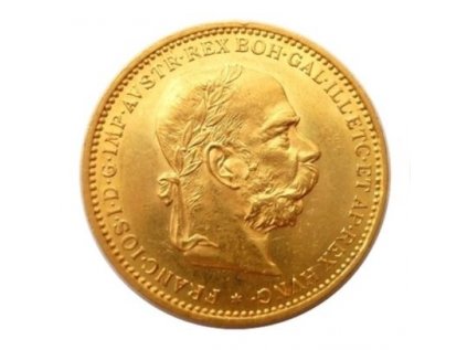 Zlatá minca Dvacetikoruna Františka Josefa I. Rakouská ražba 1893