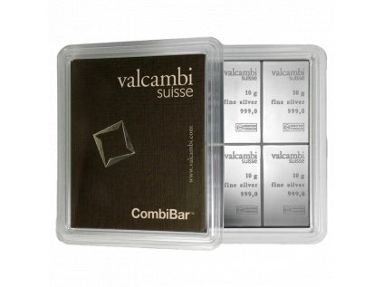 10 x 10g investičný strieborný zliatok Valcambi CombiBar