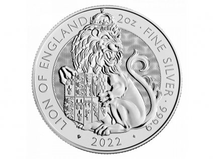 Stříbrná investiční mince Tudor Beasts Lion 2 Oz 2022