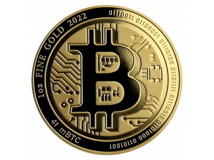 Zlatá investiční mince Bitcoin 1 Oz