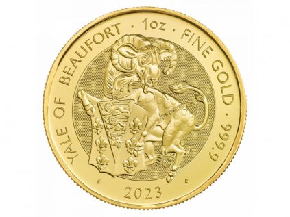 Zlatá investiční mince Tudor Beasts Yale of Beaufort 1 Oz 2023