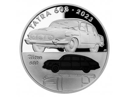 Strieborná minca 500 Kč Osobný automobil Tatra 603 2023 Proof