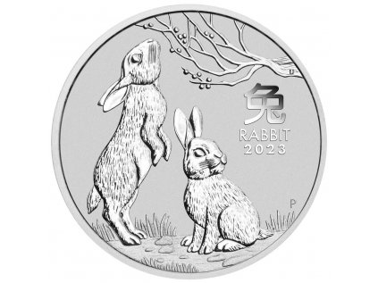 2023 Australian Lunar Series III Year of the Rabbit 1 Kilo Silver BU Coin GR Reserve Front