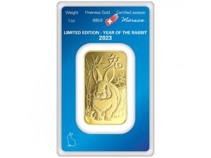 2023 Argor Heraeus Rabbit 1 oz Gold Bar Reverse