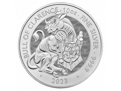 Stříbrná investiční mince Tudor Beasts The Bull of Clarence 10 Oz 2023