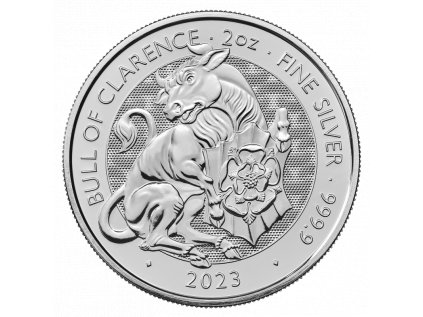 Stříbrná investiční mince Tudor Beasts The Bull of Clarence 2 Oz 2023