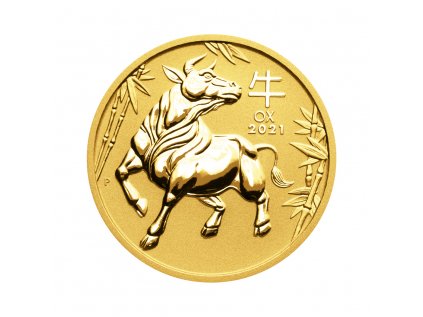 Zlatá investiční mince Rok Buvola Lunar III 1/4 Oz 2021