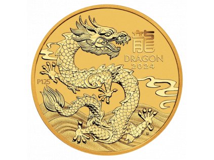 Zlatá investiční mince Rok Draka 1/2 0z | Lunar III | 2024