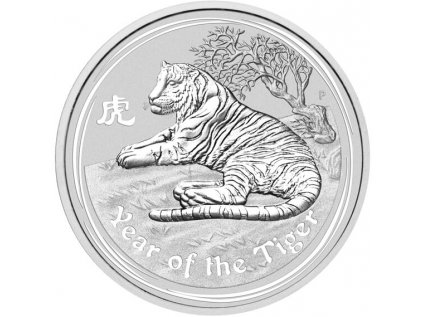 Stříbrná investiční mince Lunární série II 1 Oz Rok Tygra 2010