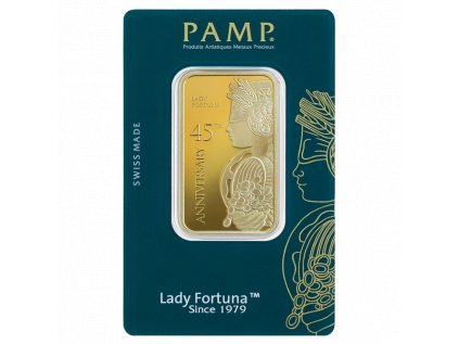 1 oz gold bar lady fortuna 45th anniversary pamp 1