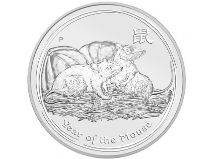 Strieborná investičná minca Lunární série II 1 Oz Roky Myši 2008