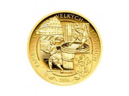 Zlatá minca 2500 Kč Papírna Velké Losiny 2006 Proof