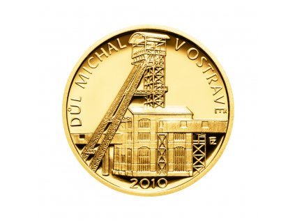 Zlatá minca 2500 Kč Důl Michal v Ostravě 2010 Proof