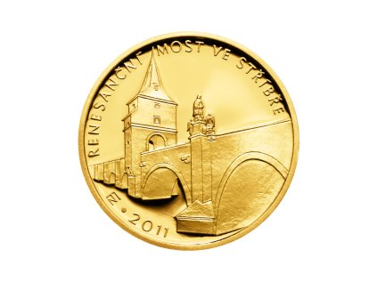 Zlatá minca 5000 Kč Renesanční most ve Stříbře 2011 Proof