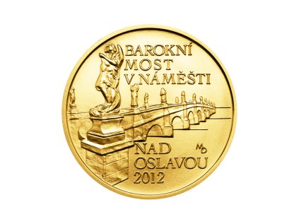 Zlatá mince 5000 Kč Barokní most v Náměšti nad Oslavou 2012 Standard