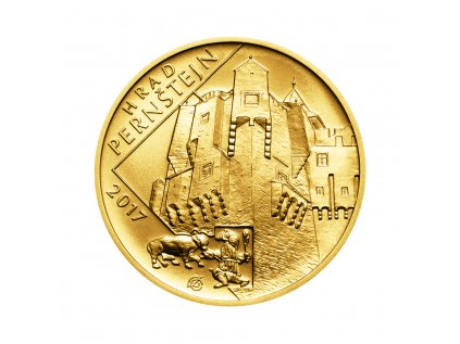 Zlatá mince 5000 Kč Hrad Pernštejn 2017 Standard