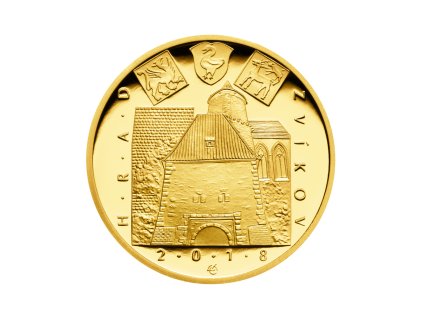 Zlatá mince 5000 Kč Hrad Zvíkov 2018 Proof