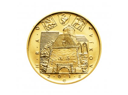 Zlatá minca 5000 Kč Hrad Zvíkov 2018 Standard