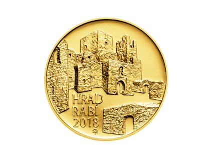Zlatá minca 5000 Kč Hrad Rabí 2018 Standard
