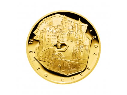 Zlatá minca 5000 Kč Cheb 2021 Proof