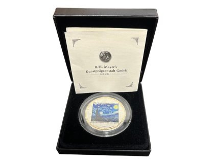 Strieborná investičná minca Cookove ostrovy - Hviezdna noc od Van Gogha 3 Oz 2015 Proof