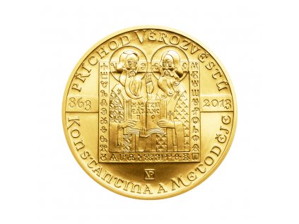 Zlatá minca 10000 Kč Příchod věrozvěstů Konstantina a Metoděje 1oz 2013 Standard
