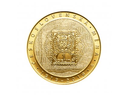 Zlatá minca 10000 Kč Zavedení československé měny 1oz 2019 Standard