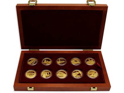 Sada 10 zlatých mincí Mosty České republiky 2011 2015 Proof