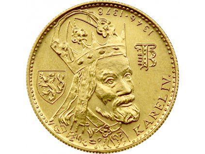 Zlatá minca Karel IV. Jednodukát Československý 600. výročí úmrtí 1978