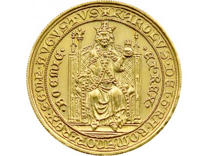 Zlatá minca Karel IV. Dvoudukát Československý 600. výročí úmrtí 1978
