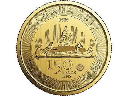 1oz Goldmuenze Kanada 150 Voyageur 2017 vs(1)
