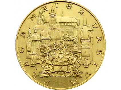 Zlatá minca Karel IV. Desetidukát Československý 600. výročí úmrtí 1978