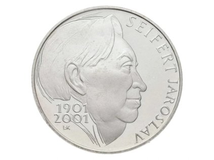 1557 1557 stribrna mince 200 kc narozeni jaroslava seiferta 2001 standard