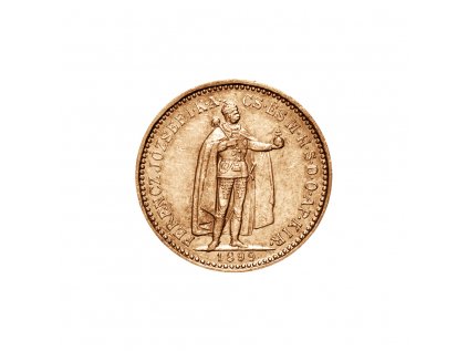 Zlatá minca Desetikoruna Františka Josefa I. Uherská ražba 1893