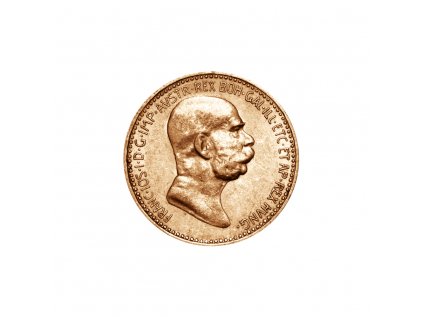 Zlatá minca Desetikoruna Františka Josefa I. Rakouská ražba 1896