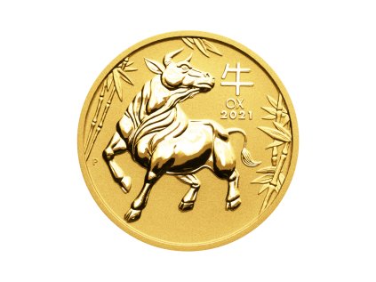 Zlatá investičná minca Rok Buvola Lunar III 1/4 Oz 2021