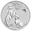 2023 Australian Lunar Series III Year of the Rabbit 1 Kilo Silver BU Coin GR Reserve Front