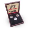 Trojice stříbrných mincí Slavné dopravní prostředky 500 Kč 2021-2025 Proof v dřevěné etui
