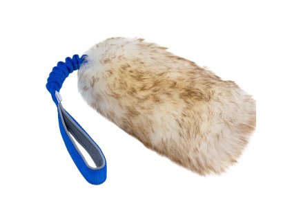 treningova hracka pre psa ovcia kozusina s amortizerom modra L