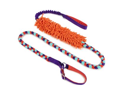 pletene agility voditko s mopom a amortizerom 3 v 1 oranzovo fialove