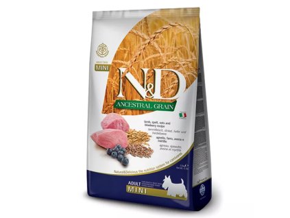 Farmina N&D dog AG adult mini lamb spelt oats & blueberry