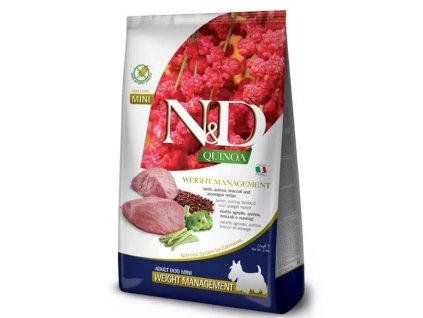 Farmina N&D dog QUINOA GF adult mini weigh managment lamb