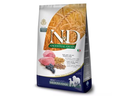 Farmina N&D dog AG adult medium & maxi lamb spelt oats & blueberry